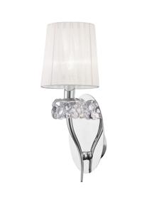 Loewe Polished Chrome-White Wall Lights Mantra Armed Wall Lights Loewe Polished Chrome-White Wall Lights Mantra Armed Wall Lights